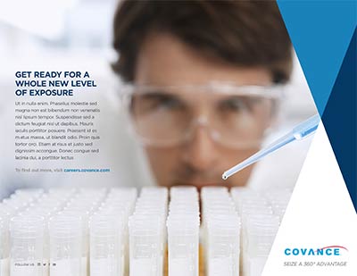 A series of 3 branding concept ads for Covance