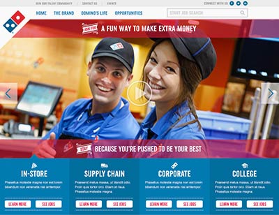 Design comps for Domino's Careers website