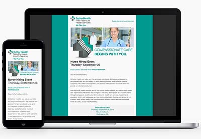 Responsive HTML email for Sutter Health Services